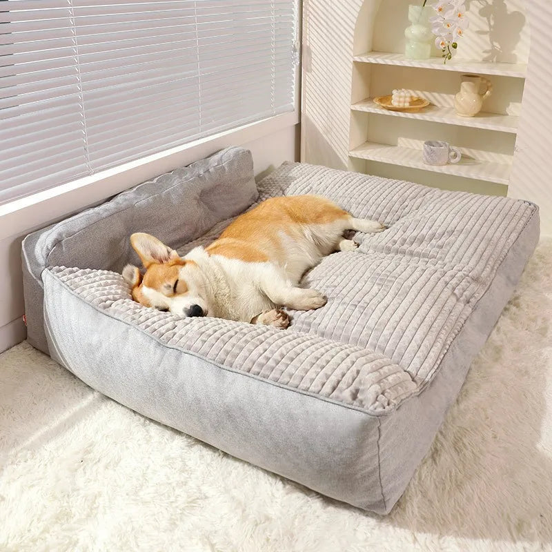 Luxury Extra-Large 120cm Orthopedic Dog Bed, Comfortable Pet Sofa Bed, Durable Pet Furniture, Supplies