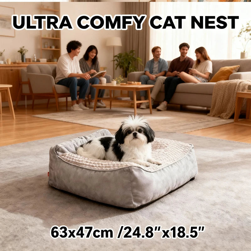 Luxury Extra-Large 120cm Orthopedic Dog Bed, Comfortable Pet Sofa Bed, Durable Pet Furniture, Supplies