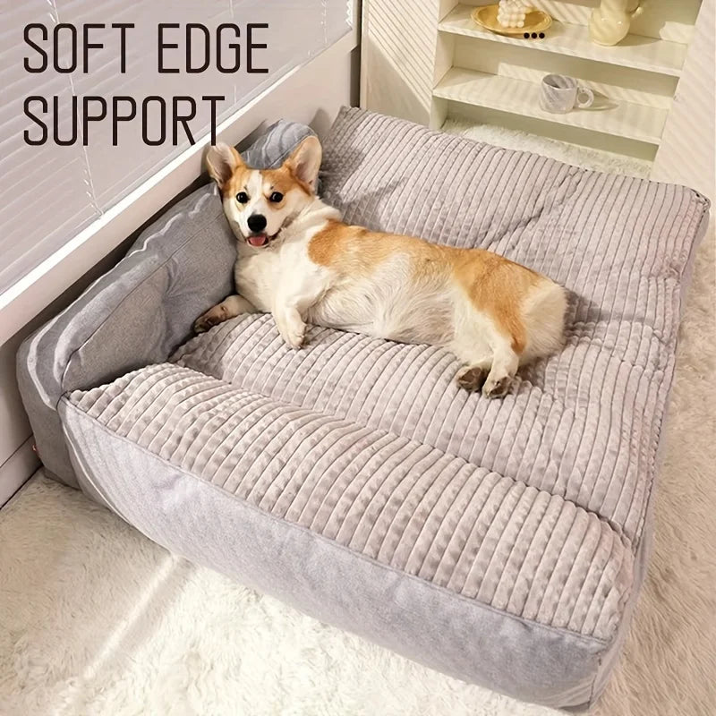 Luxury Extra-Large 120cm Orthopedic Dog Bed, Comfortable Pet Sofa Bed, Durable Pet Furniture, Supplies