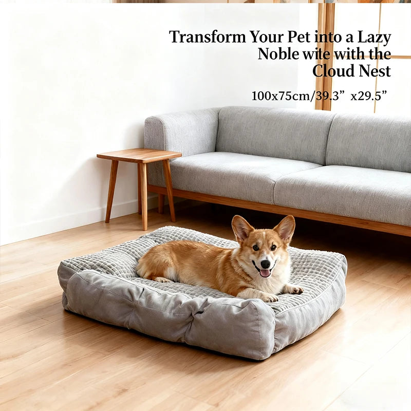 Luxury Extra-Large 120cm Orthopedic Dog Bed, Comfortable Pet Sofa Bed, Durable Pet Furniture, Supplies